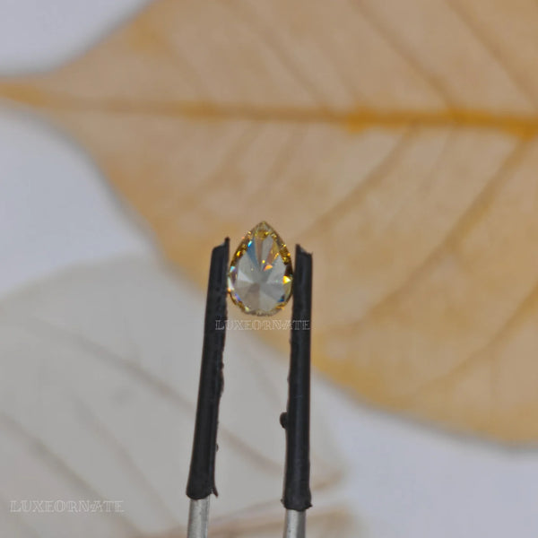 Fancy Yellow Pear Cut Lab Grown Diamond Loose Diamond