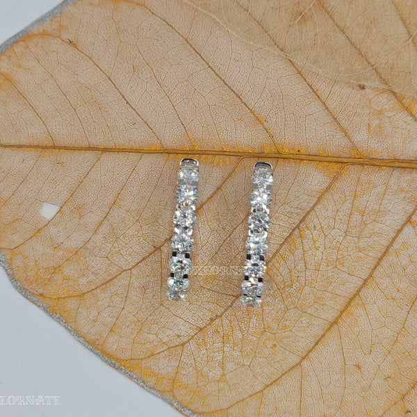 Round cut diamond hoop earrings luxury jewellery