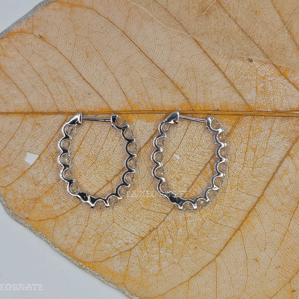 Round cut diamond hoop earrings luxury jewellery