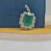 emerald cut green diamond pendant for women