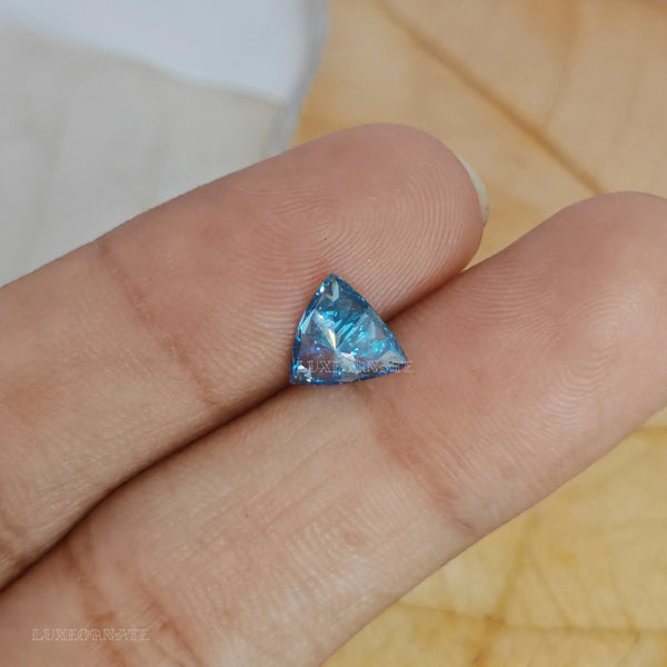 Fancy blue trillion shapediamond for luxury jewelry