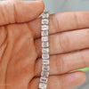 Emerald cut diamond tennis bracelet in 14k white gold