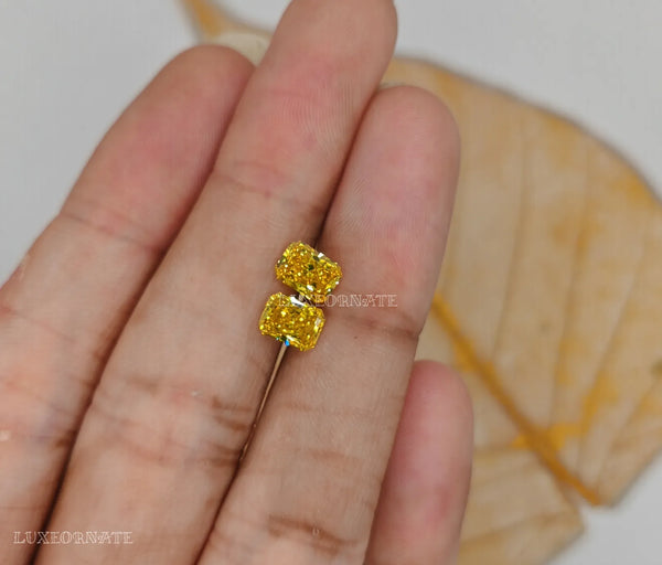 Fancy Vivid Yellow Radiant Cut Diamonds