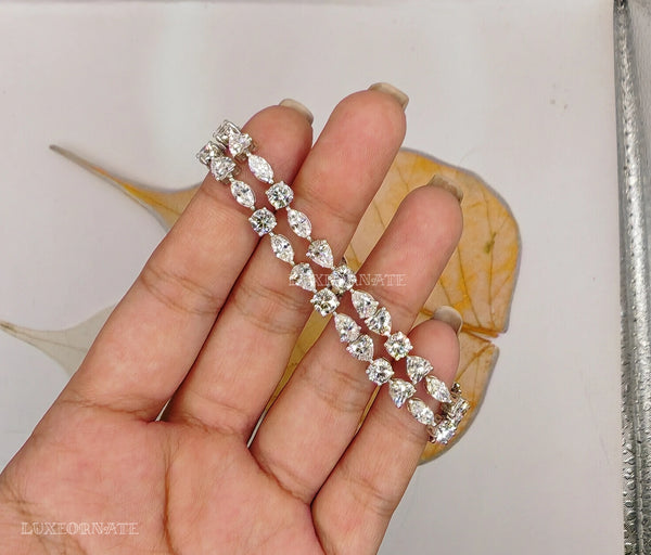 Mix Shape Double Row Tennis Bracelet - Luxury Bracelet