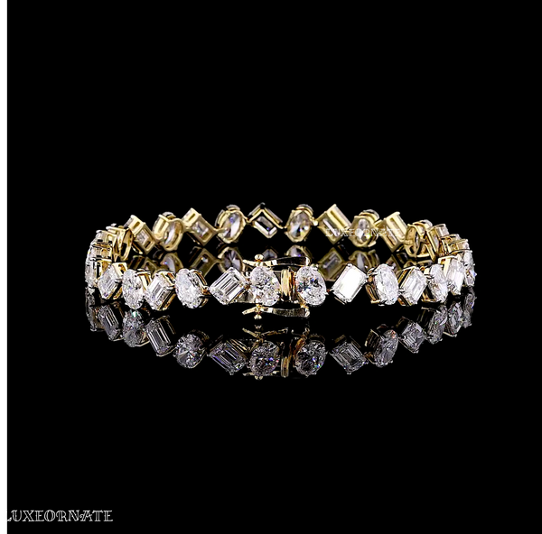 Emerald & Oval Lab Diamond Tennis Bracelet