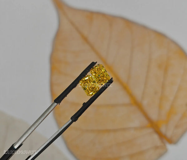 Fancy Vivid Yellow Radiant Cut Diamonds