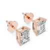 Luxury emerald cut diamond earring with modern gold prong setting, Daily wear earrings