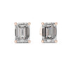 Luxury emerald cut diamond earring with modern gold prong setting, Daily wear earrings