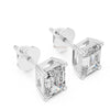Luxury emerald cut diamond earring with modern gold prong setting, Daily wear earrings