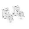 Luxury emerald cut diamond earring with modern gold prong setting, Daily wear earrings