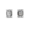Luxury emerald cut diamond earring with modern gold prong setting, Daily wear earrings