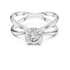 Criss Cross Diamond Solitaire Ring
