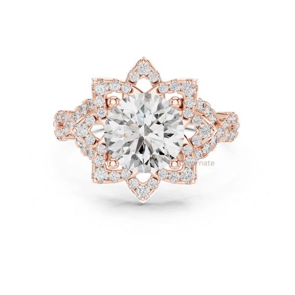 Yellow gold diamond engagement ring premium craftsmanship