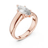 Rose gold marquise diamond solitaire ring