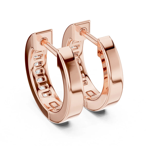 Diamond Huggie Hoop Earrings