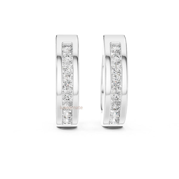 Diamond Huggie Hoop Earrings