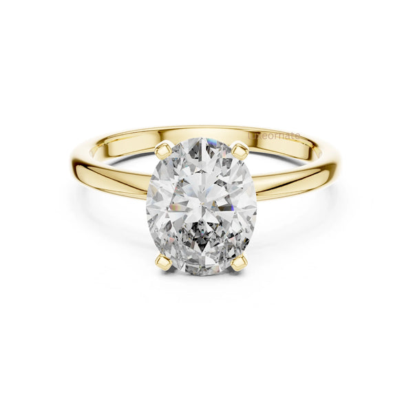 Forever Love oval solitaire diamond ring in yellow gold engagement jewelry