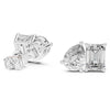 Elegant toi et moi diamond stud earrings polished white gold setting