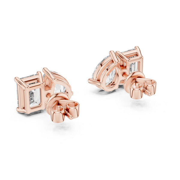 Party wear toi et moi diamond stud earrings luxury sparkle