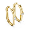 Solitaire Gold Diamond Hoop Earrings