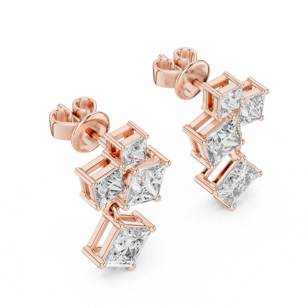 Party wear lab grown diamond drop earrings luxury sparkle