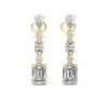 Multi cut High end diamond drop earrings with emerald cut centerpiece