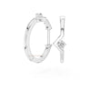 Architectural design diamond hoop earrings white gold fine jewelry for women