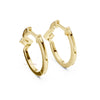 Modern geometric diamond Bali earrings in 14k yellow gold with high sparkle round diamond