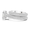 Elegant double row pave diamond ring in white gold fine jewelry