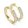 Luxury round diamond hoop earrings gold huggie style for women