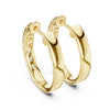 Everyday diamond huggie hoop earrings in polished yellow gold