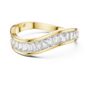 Curved Band Baguette Lab Grown Diamond Ring