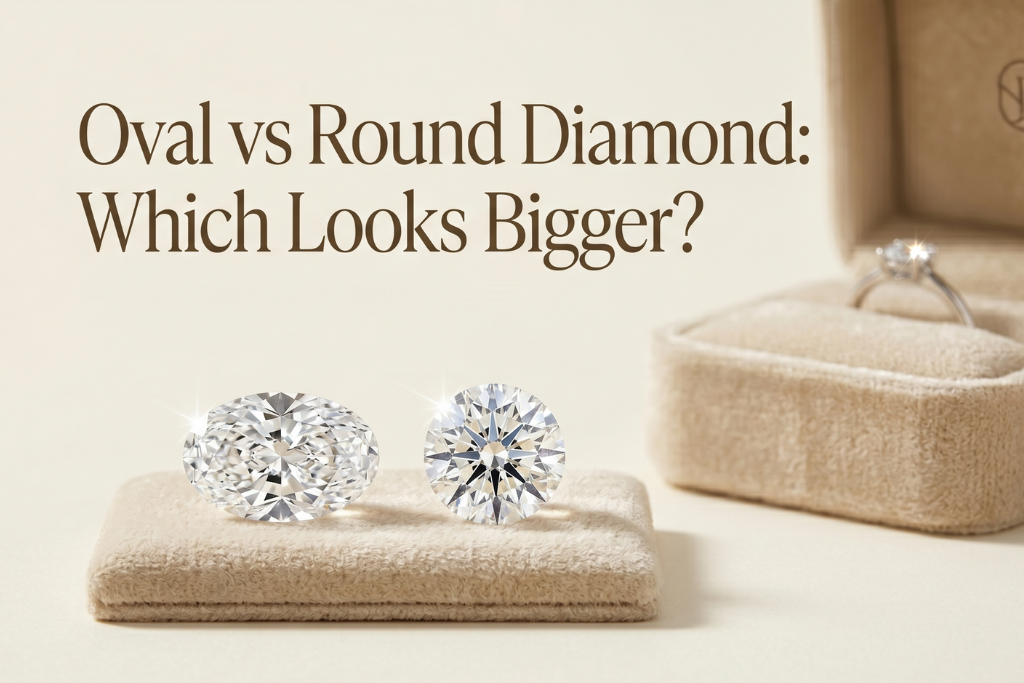 oval vs round diamond size comparison visual chart