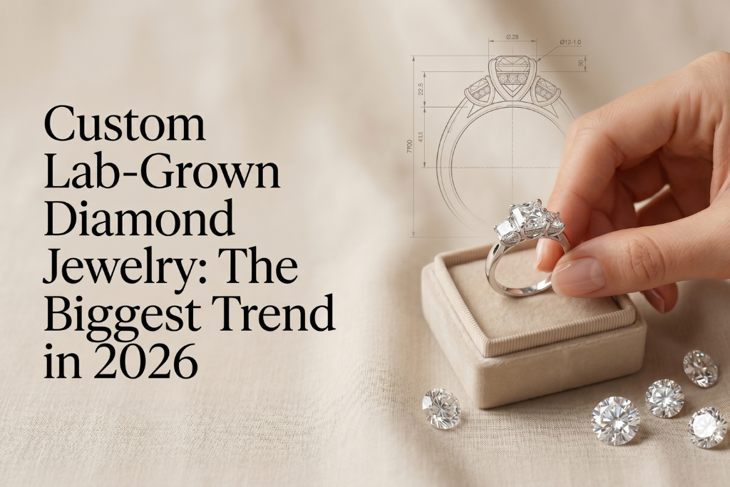 custom lab grown diamond engagement ring