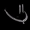 Premium pear cut diamond necklace set with cascading drop earrings luxury bridal jewelry