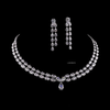 High end teardrop diamond necklace set sophisticated bridal jewelry