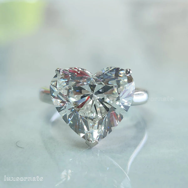 Heart Cut Diamond Solitaire Ring