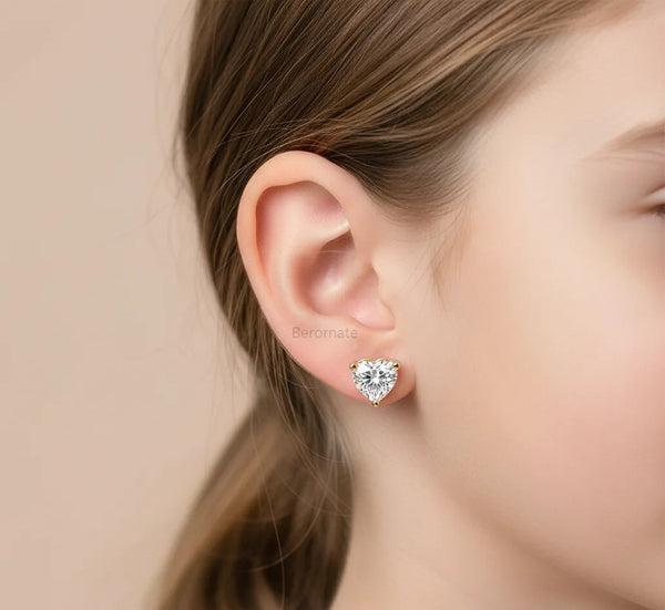 1.00 CT Heart Lab Grown Diamond Stud Earrings