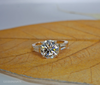 Round Solitaire Diamond Ring with Baguette Diamonds