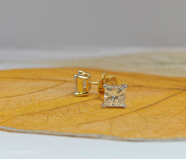 Princess Cut Diamond Stud Earrings