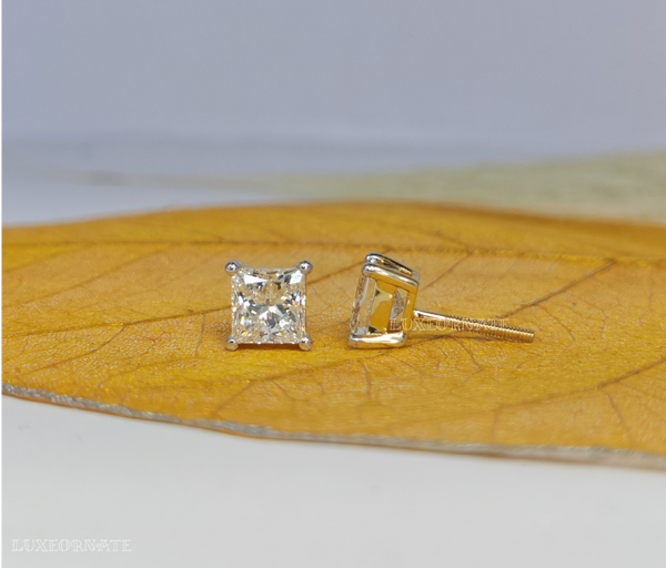 Princess Cut Diamond Stud Earrings
