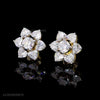 Elegant flower shaped lab diamond earrings in yellow gold