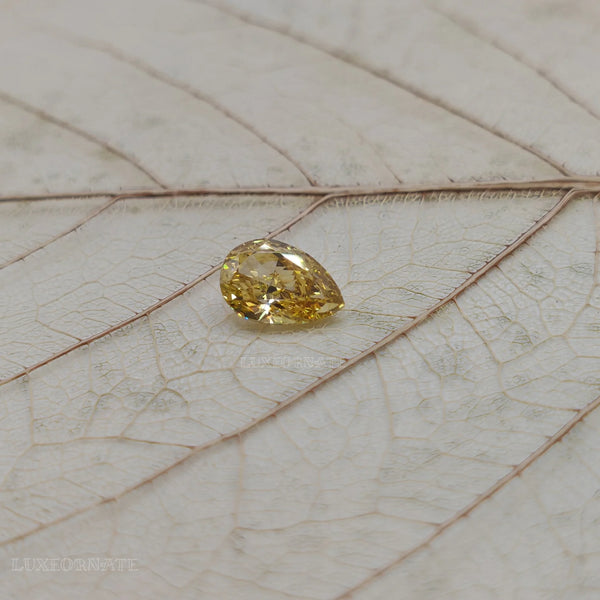 Fancy Yellow Pear Cut Lab Grown Diamond Loose Diamond