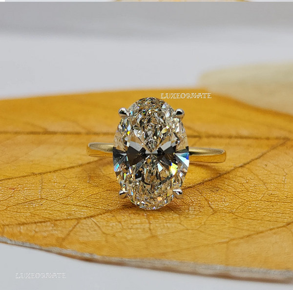 Oval cut solitaire diamond engagement ring, solitaire ring, wedding ring, elegant bridal jewelry