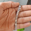 Emerald cut diamond tennis bracelet in 14k white gold