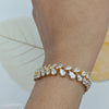 Pear cut diamond tennis bracelet in yellow gold for women, luxury bridal and anniversary jewelry