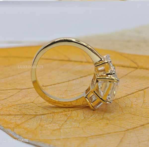 engagement ring in white gold with side diamonds luxury engagement ring