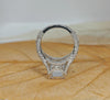 Emerald Cut Diamond Halo Split Shank Engagement Ring 