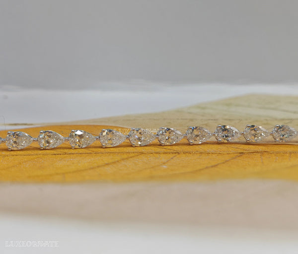 Pear Cut Diamond Tennis Bracelet