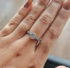 Round brilliant solitaire diamond ring with pave split shank